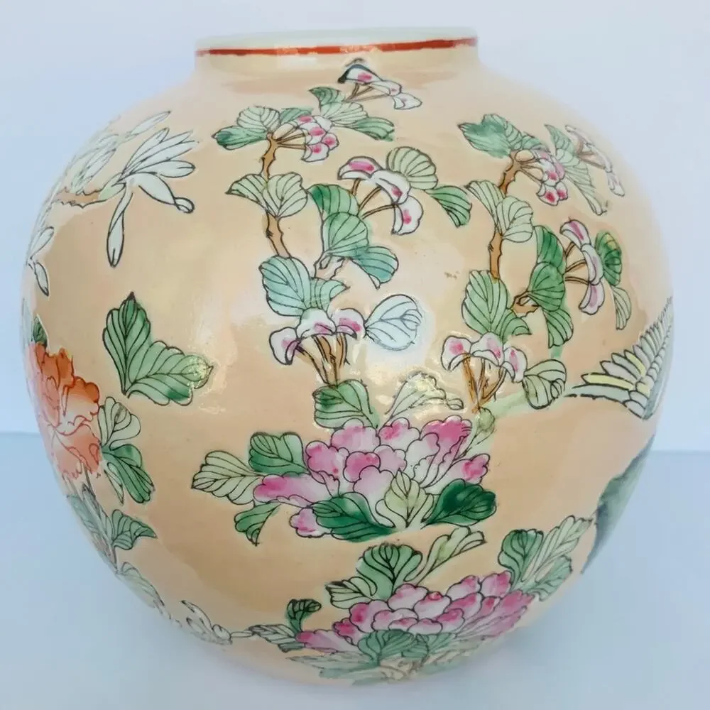Antique Chinese Famille Rose Porcelain Phoenix Birds Ginger Jar vase - Picture 4 of 13